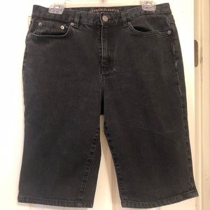 Ralph Lauren black denim long shorts